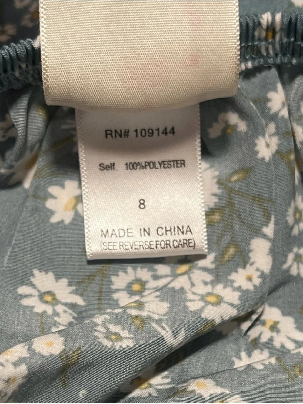 Jenna & Jessie Girls Dusty Blue Floral Ruffle Button Front Dress Size 8 Cottage